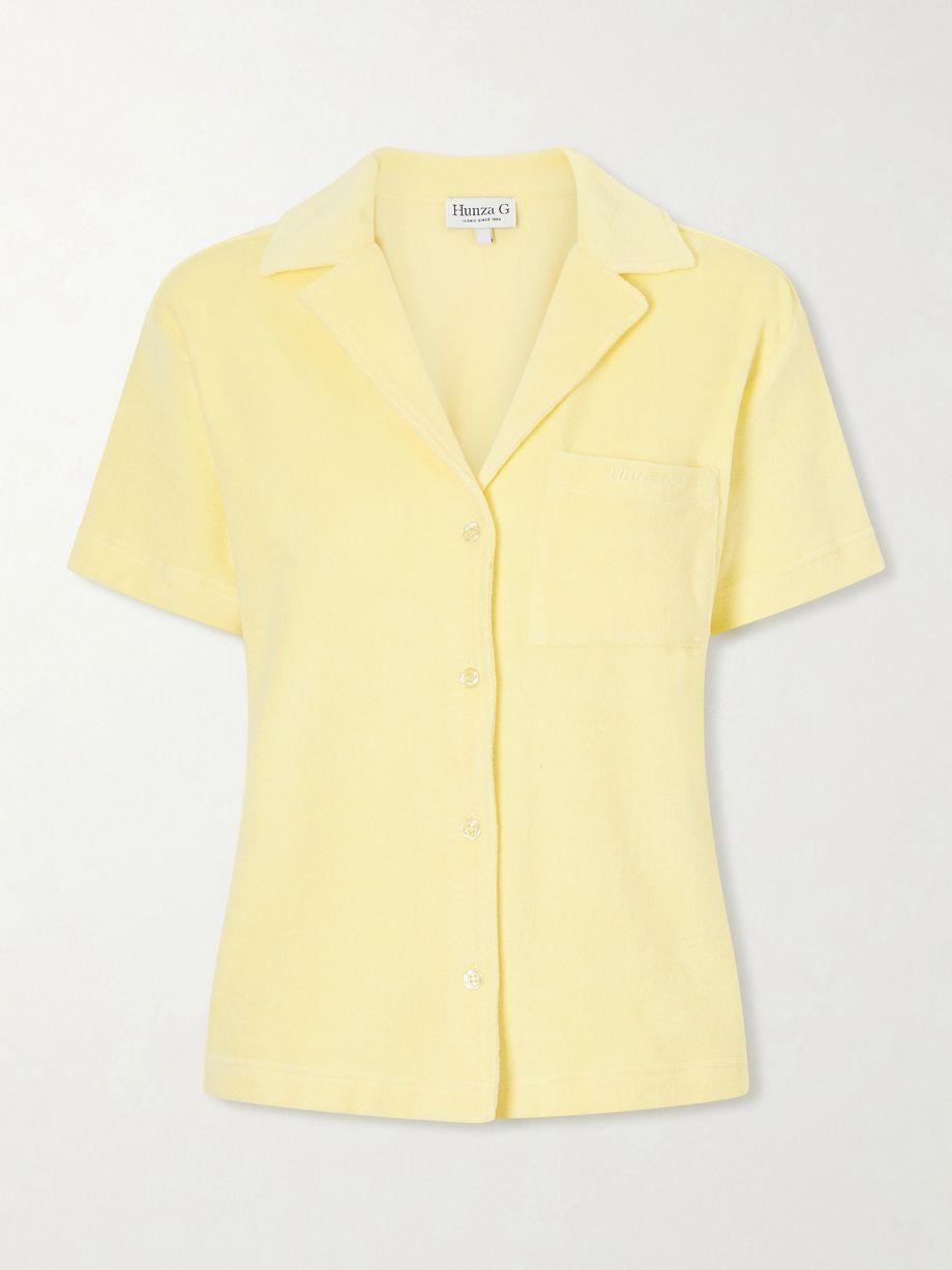 Embroidered cotton-terry polo shirt by HUNZA G