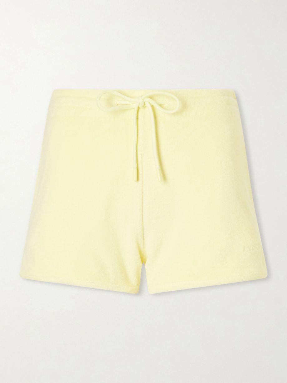 Embroidered cotton-terry shorts by HUNZA G