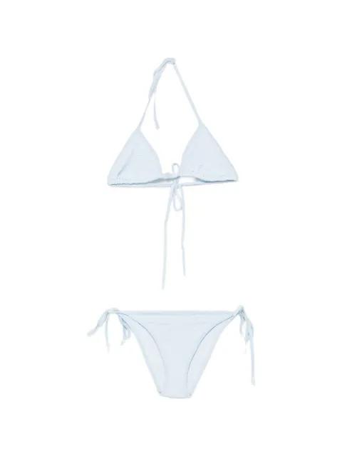 Gina beaded crinkle-effect bikini by HUNZA G