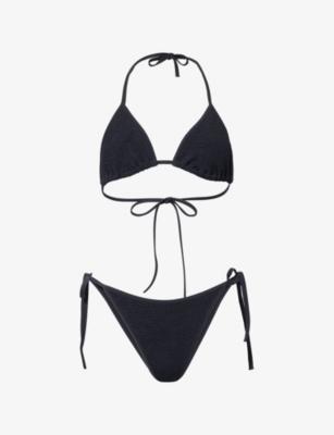 Gina crinkled-texture bikini set by HUNZA G