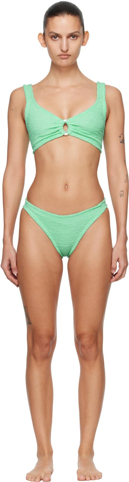 Green Julia Pearl Hoop Bikini by HUNZA G