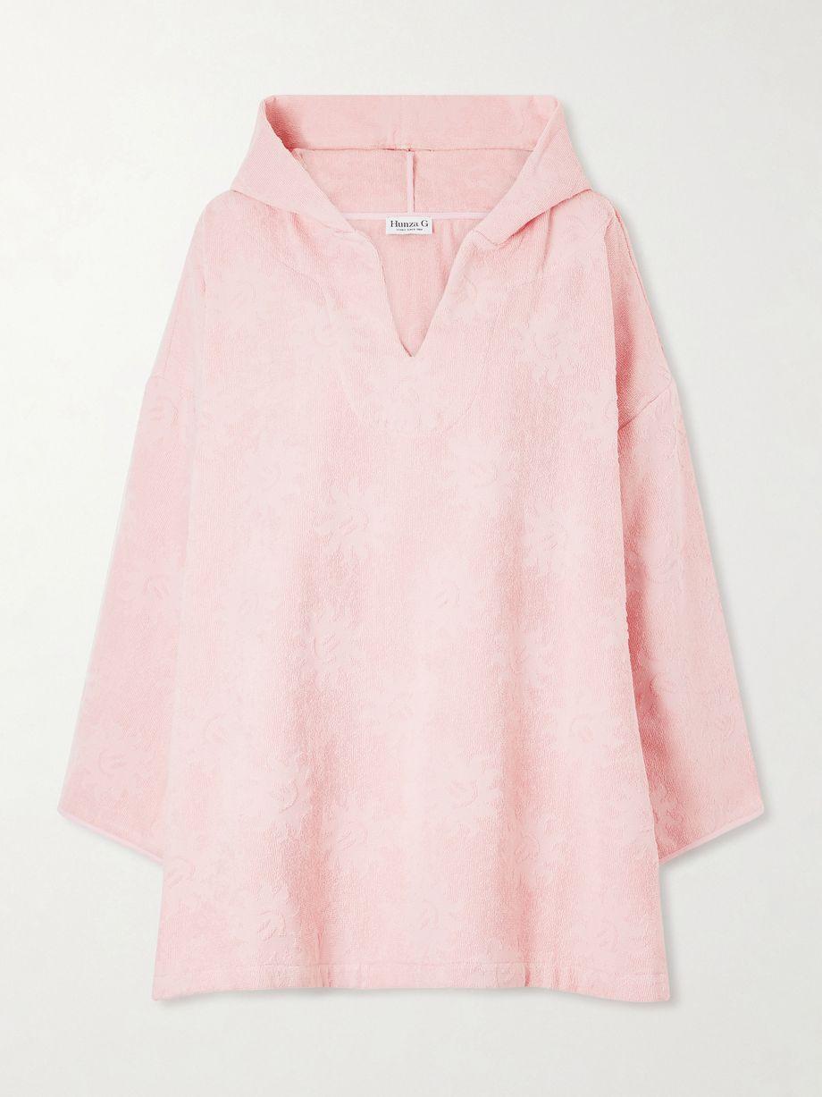 Hooded jacquard-cotton terry cover-up by HUNZA G