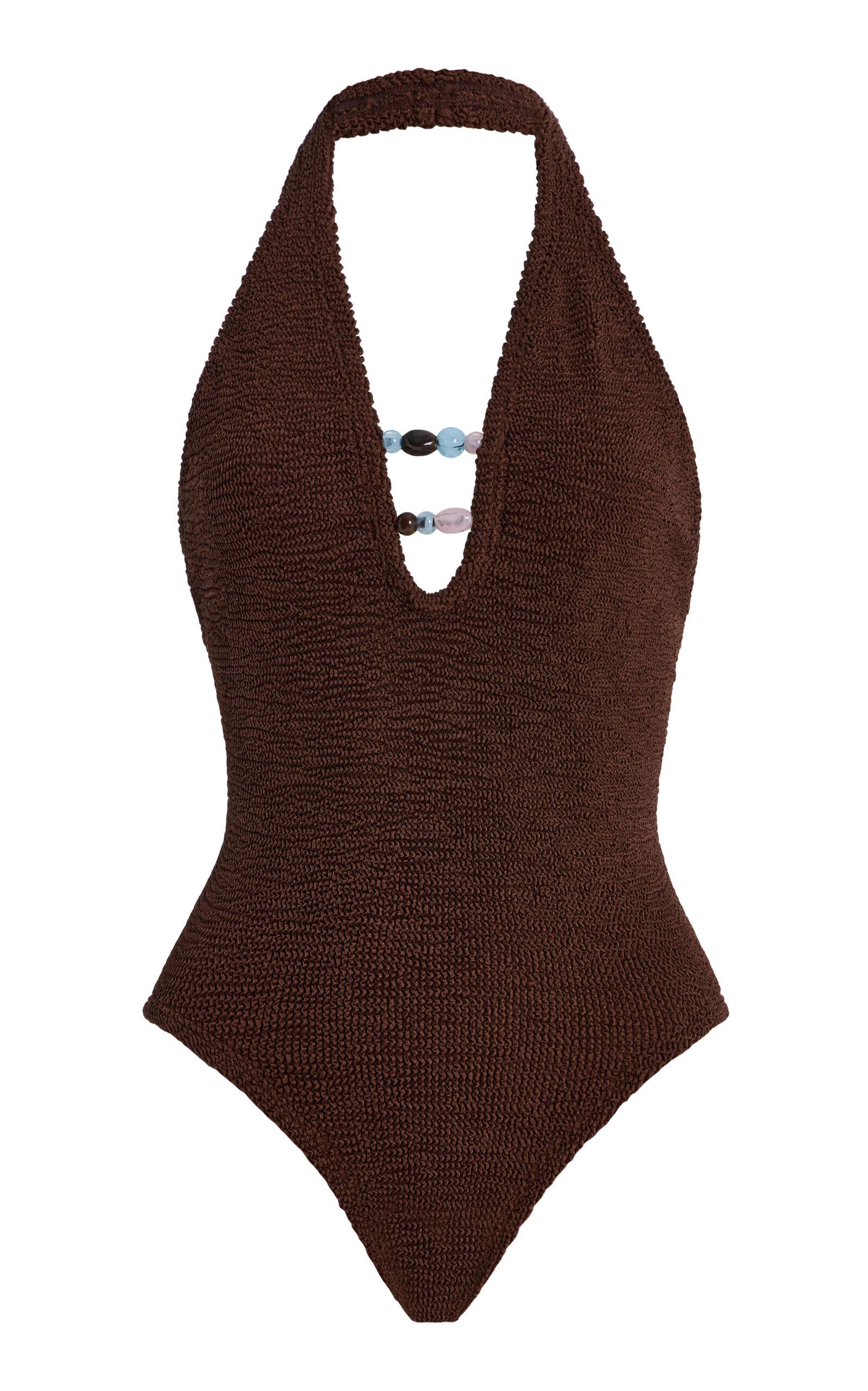 Hunza G Adriana Beaded One-Piece Swimsuit - Moda Operandi by HUNZA G