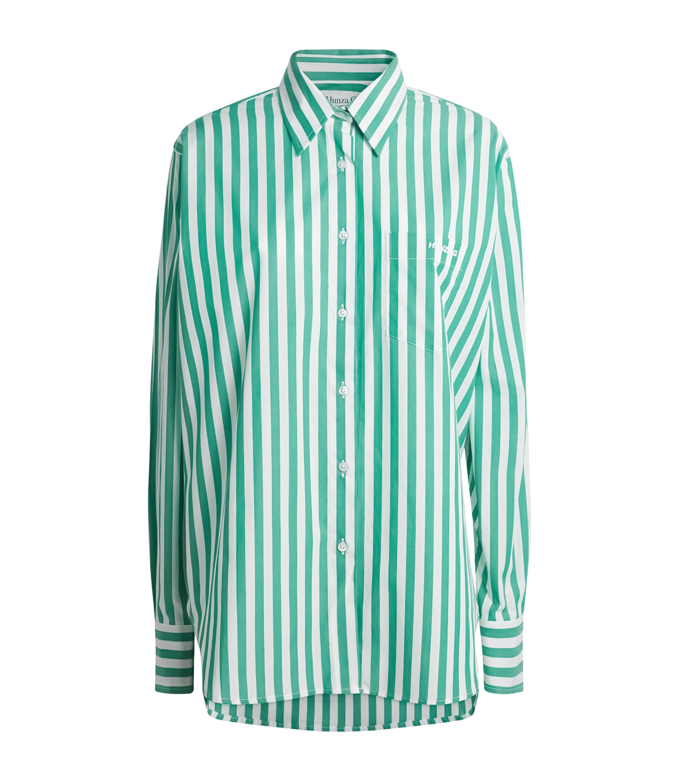 Hunza G Cotton Stripe Cabana Shirt by HUNZA G