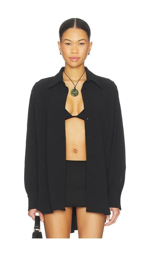 Hunza G Oversized Shirt in Black by HUNZA G