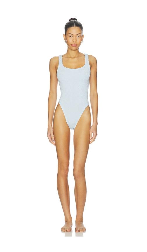 Hunza G Square Neck One Piece in Baby Blue by HUNZA G