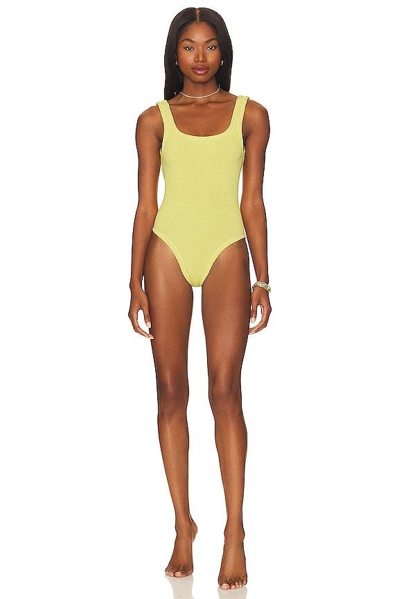 Hunza G Square Neck One Piece in Yellow by HUNZA G