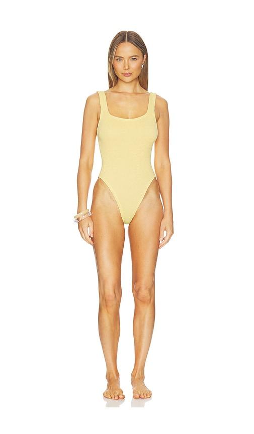 Hunza G Square Neck One Piece in Yellow by HUNZA G