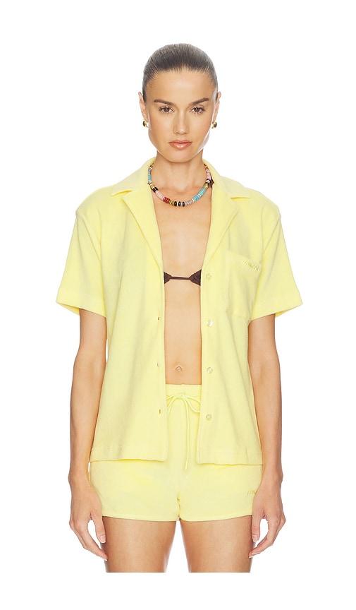 Hunza G Towelling Resort Shirt in Yellow by HUNZA G