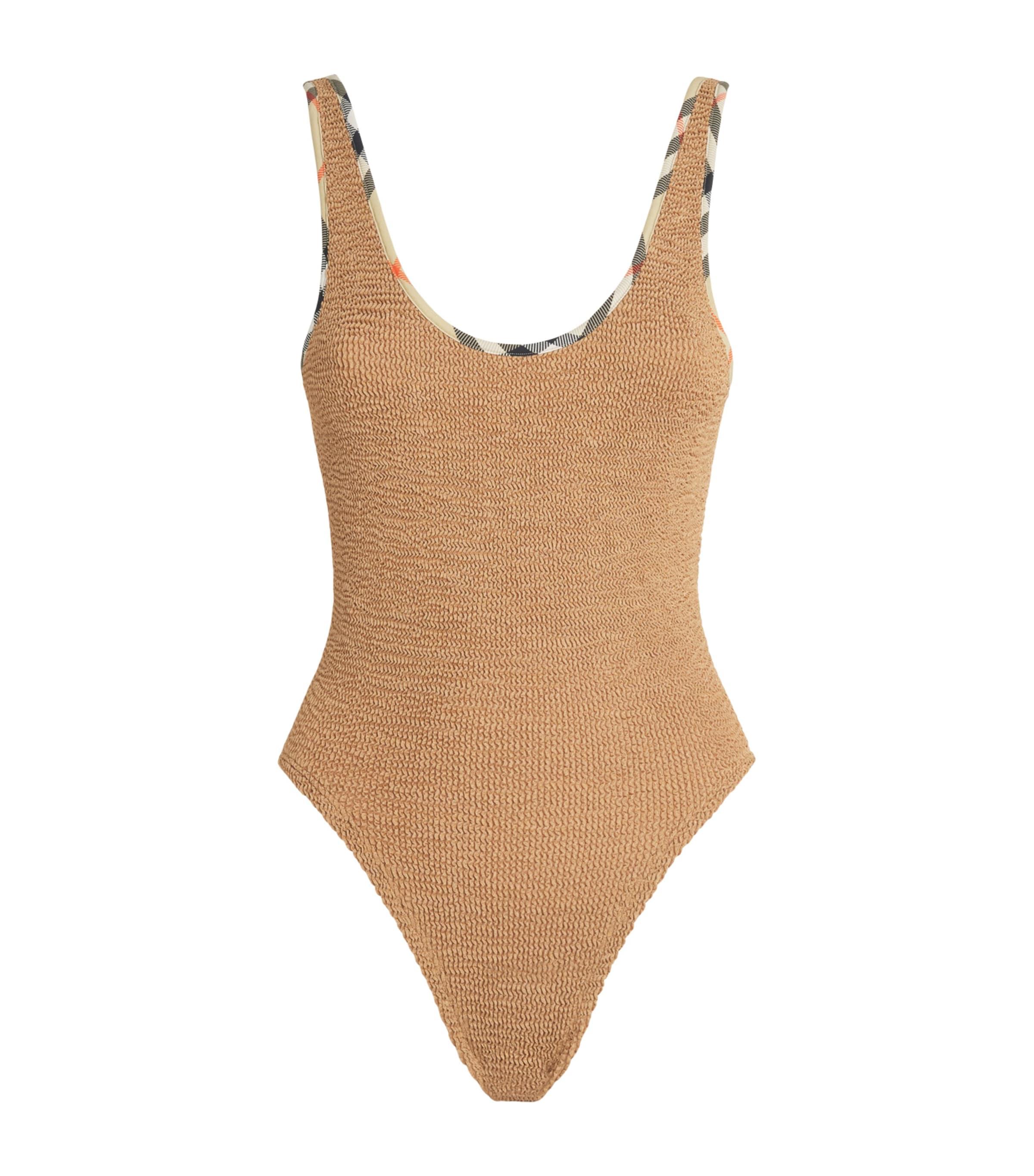 Hunza G x Burberry Check-Trim Faye Swimsuit by HUNZA G