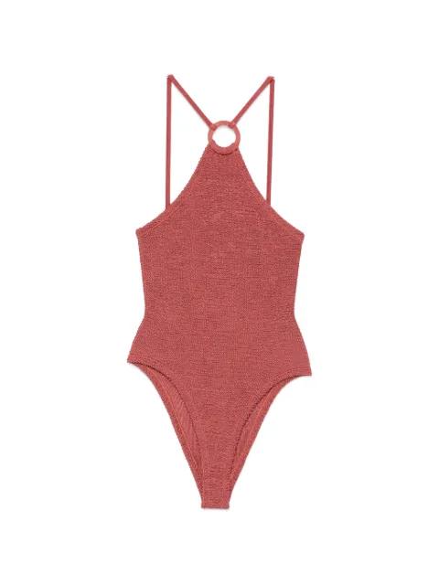 Jasmine crinkle-effect swimsuit by HUNZA G