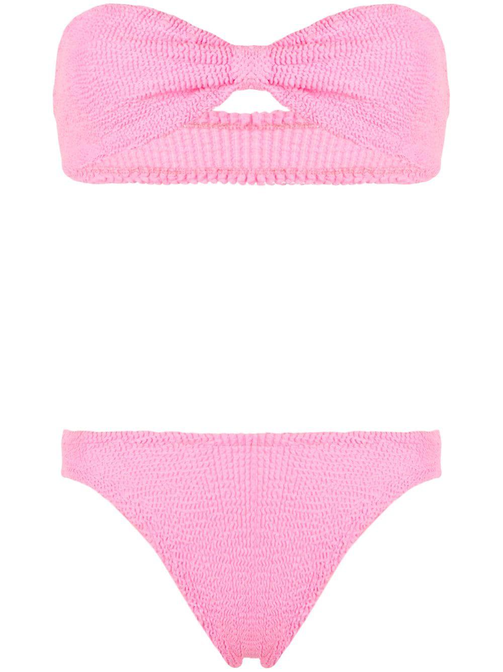 Jean crinkle bikini set by HUNZA G