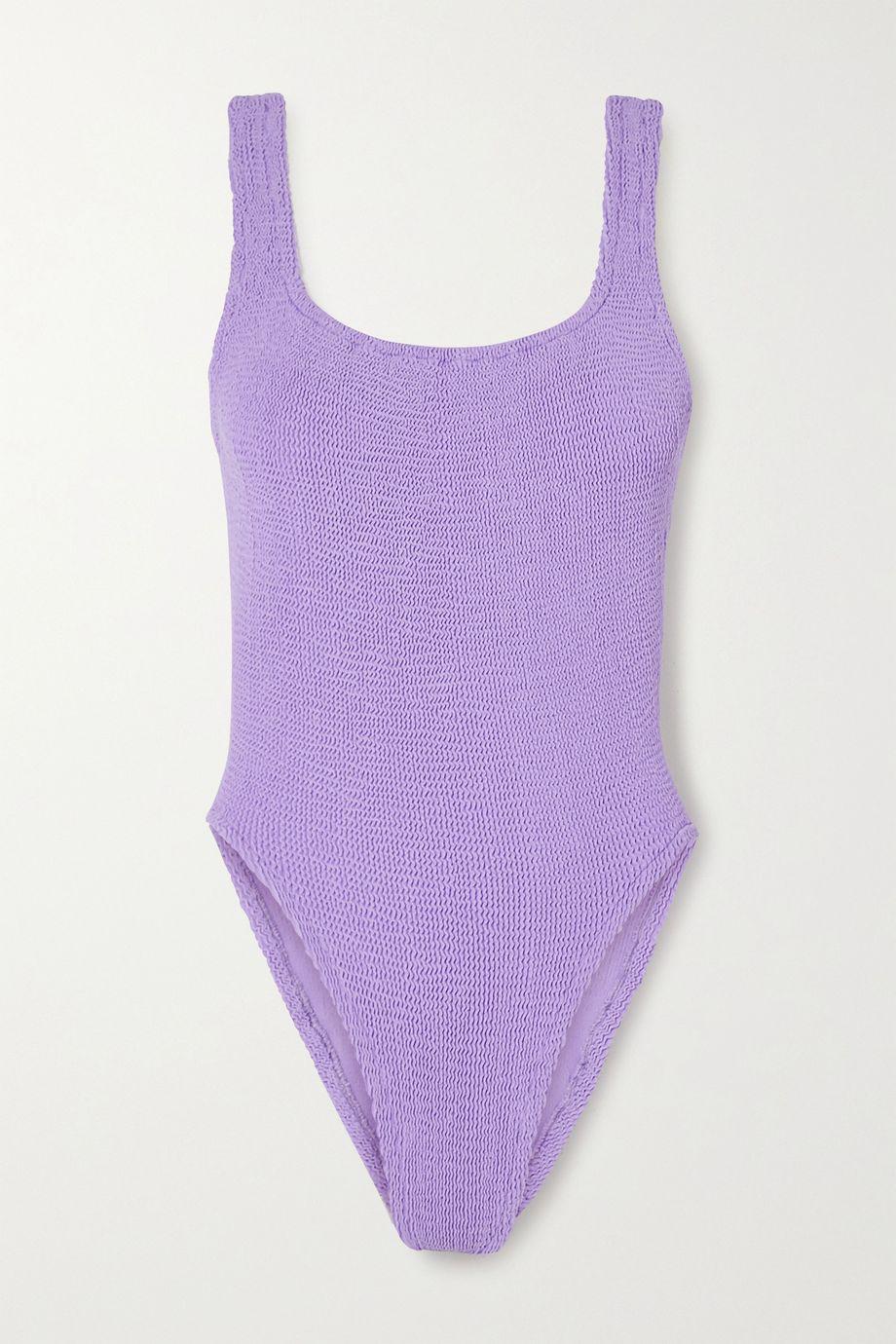 + NET SUSTAIN seersucker swimsuit by HUNZA G