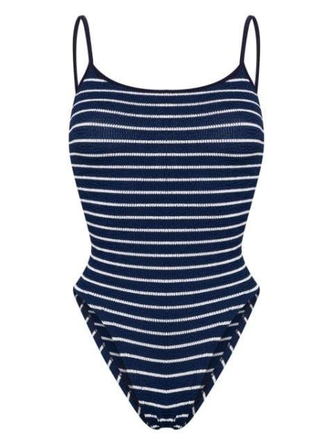 Pamela striped swimsuit by HUNZA G