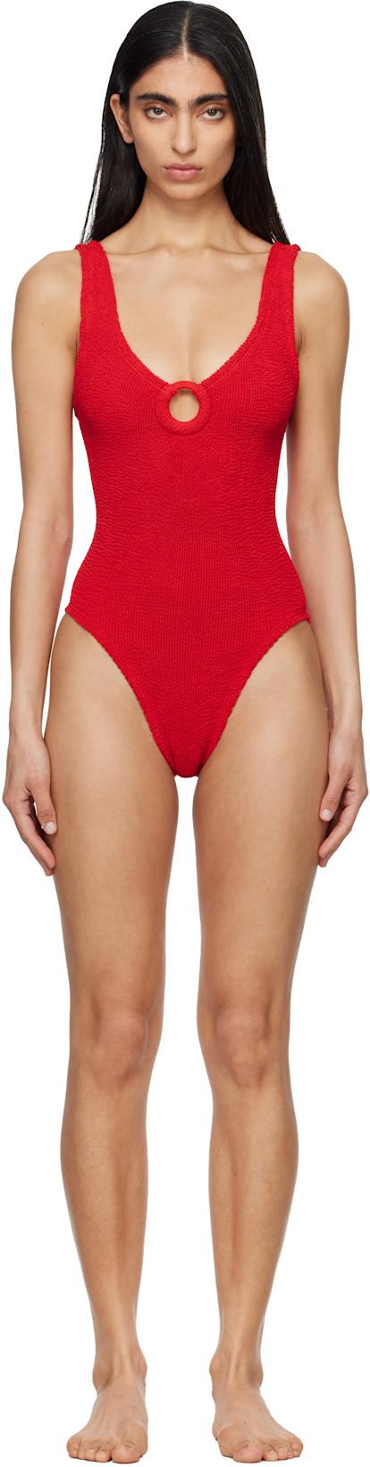 Red Celine Swimsuit by HUNZA G