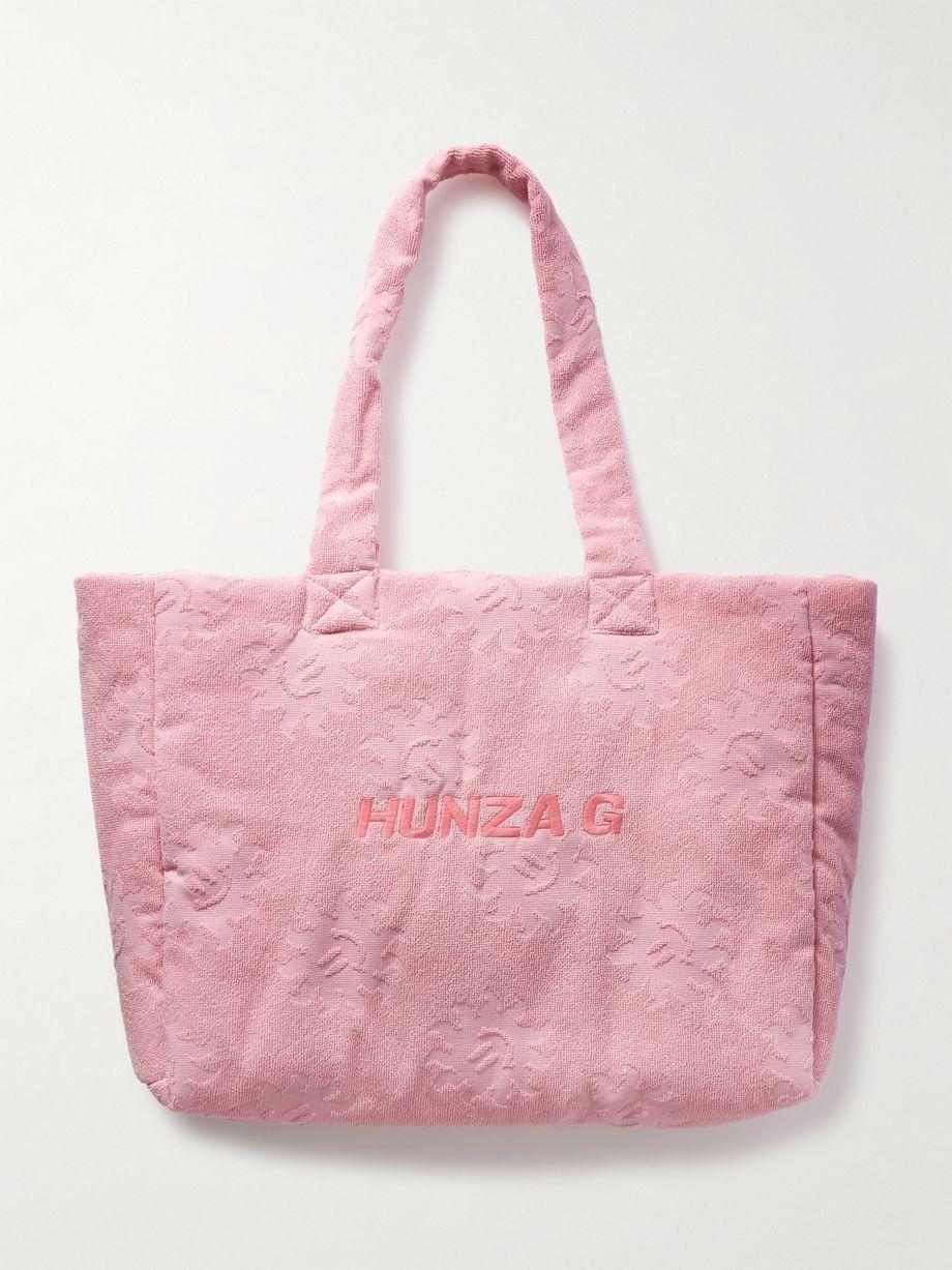 Sunny embroidered cotton-terry jacquard tote by HUNZA G