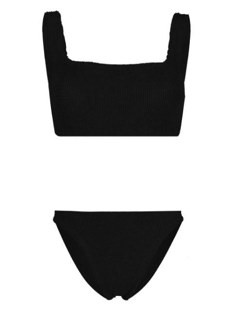 Xandra crinkle-effect bikini by HUNZA G