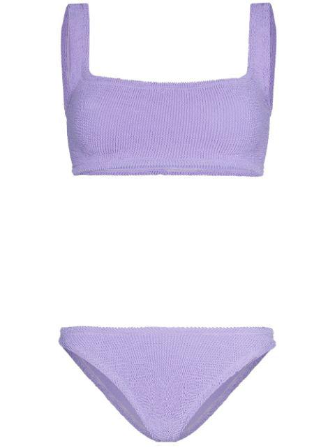 Xandra crinkle-effect bikini by HUNZA G