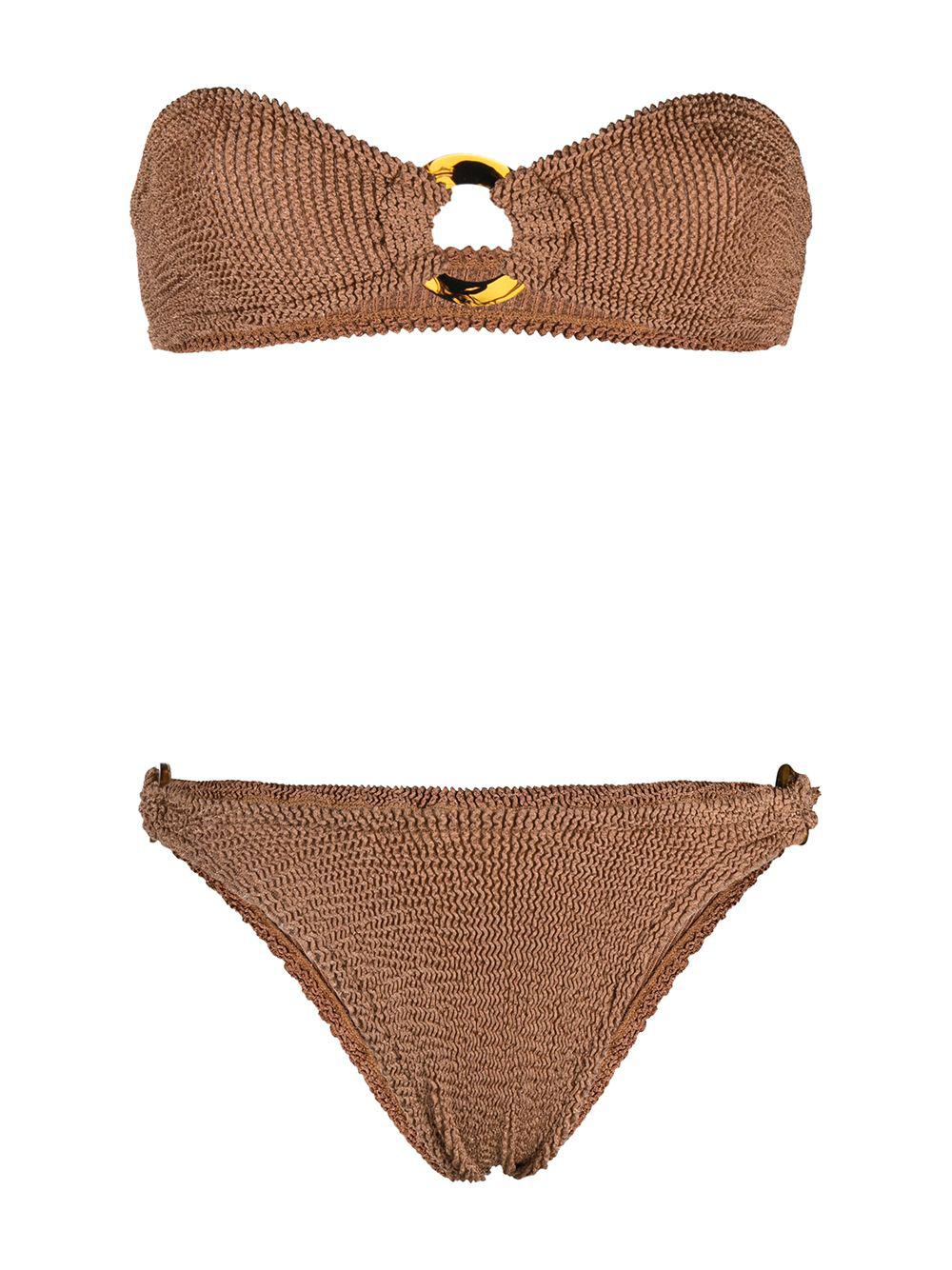 bandeau knit bikini set by HUNZA G