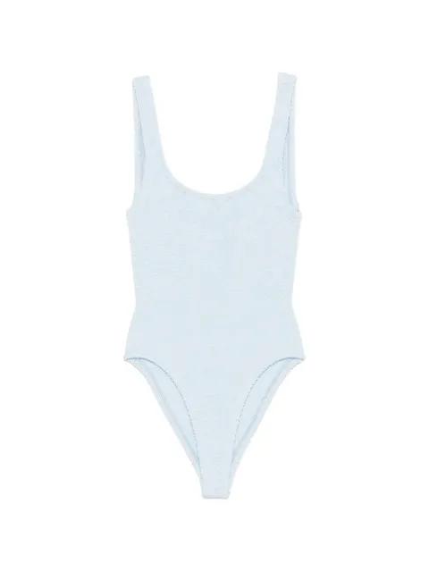 crinkle-effect scoop-neck swimsuit by HUNZA G