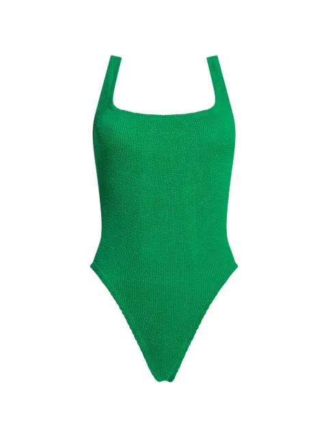crinkle-effect square-neck swimsuit by HUNZA G