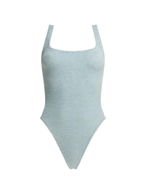 crinkle-effect square-neck swimsuit by HUNZA G