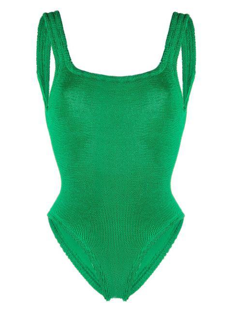 crinkle-finish backless one-piece by HUNZA G