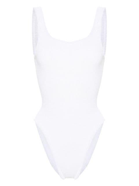 crinkled-effect open-back swimsuit by HUNZA G