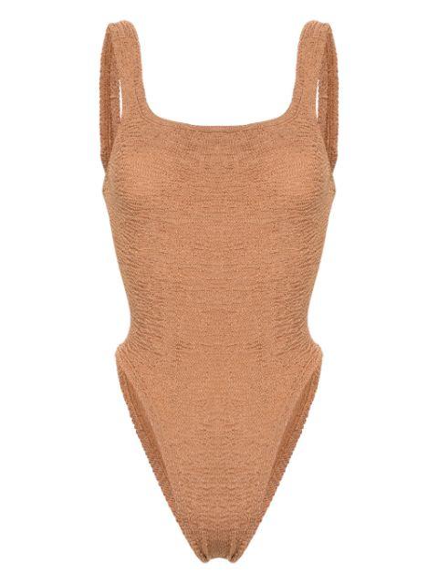 crinkled-effect open-back swimsuit by HUNZA G