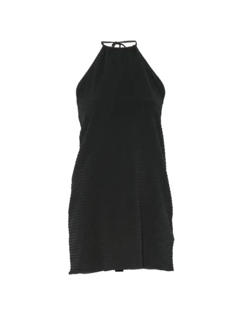 halterneck crinkle-effect mini dress by HUNZA G