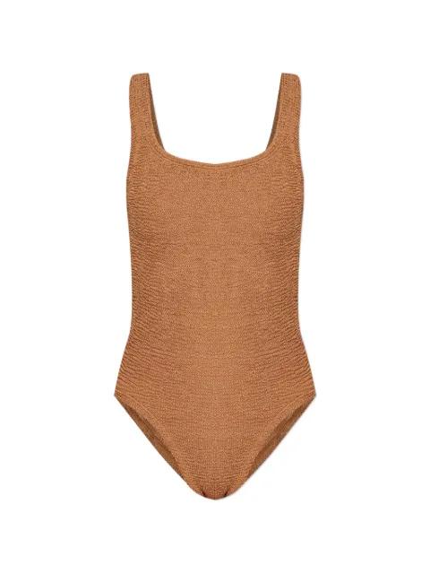 square neck crinkle swimsuit by HUNZA G