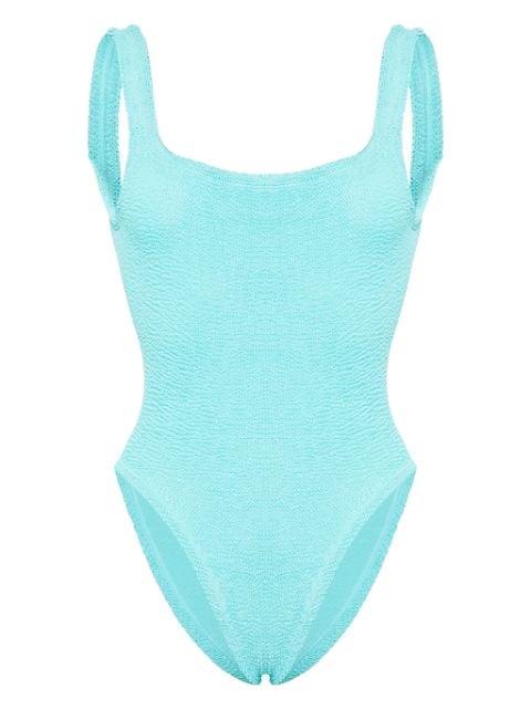 square-neck crinkled swimsuit by HUNZA G