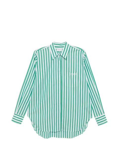 stripe embroidered patch shirt by HUNZA G