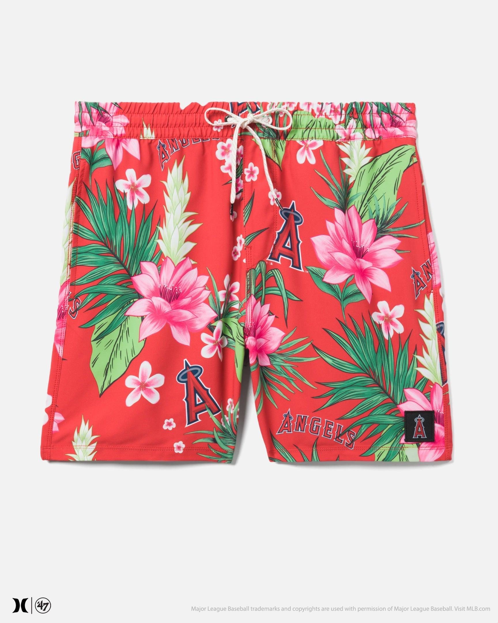 Men's Hurley X 47 Los Angeles Angels Cannonball Tropics Volley Boardshorts 17" by HURLEY
