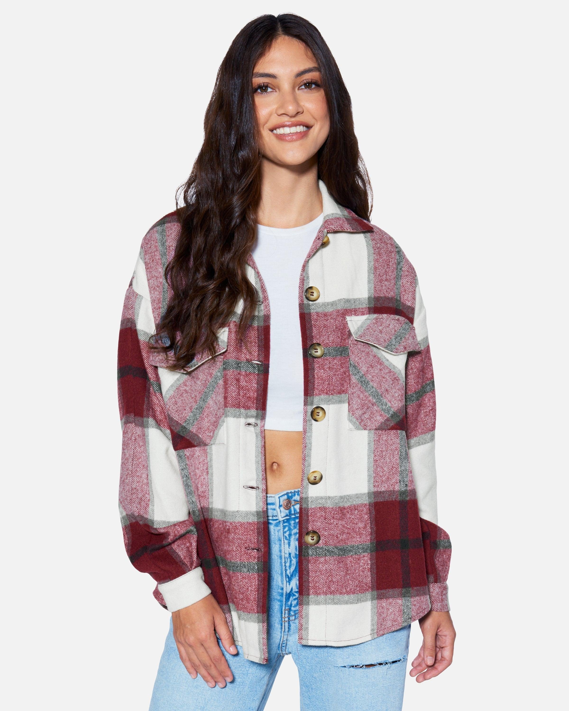 Women's Essential Plaid Shacket by HURLEY