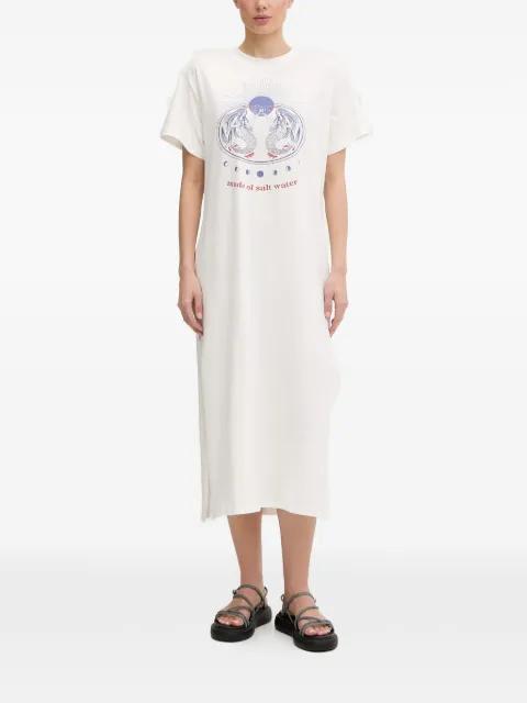 graphic-print side-slit midi dress by HURLEY