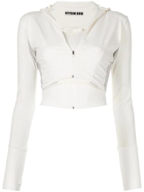 cut-out cropped hoodie by HYEIN SEO