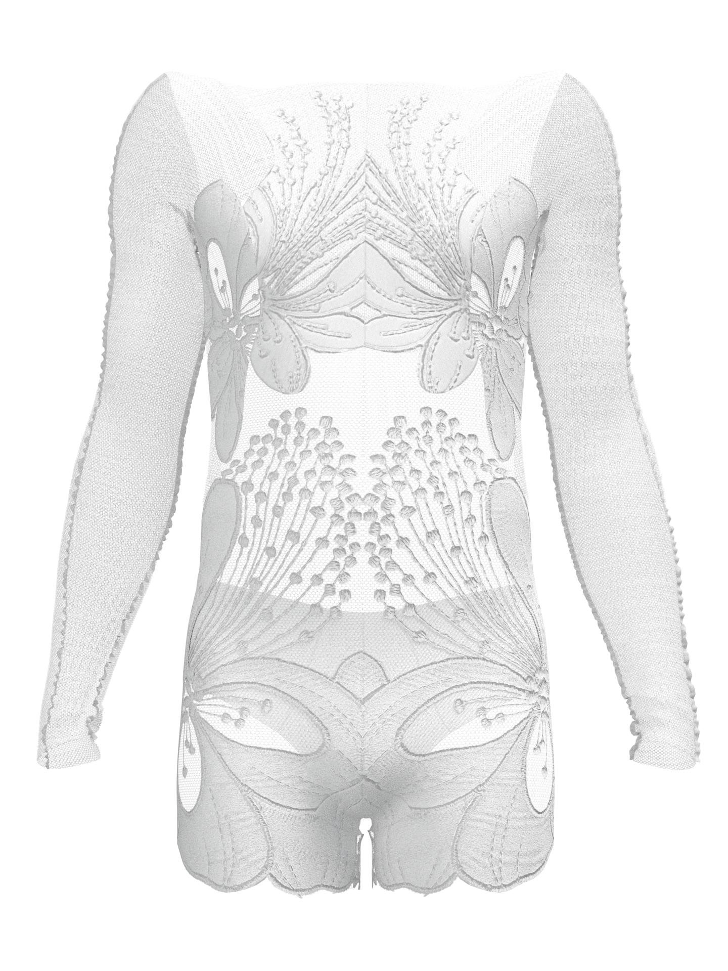 DiGi-BLOOM Bodysuit Male White by HYPERCURVE