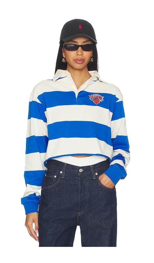 Hype and Vice New York Knicks Rugby Polo Top in Cream by HYPE&VICE