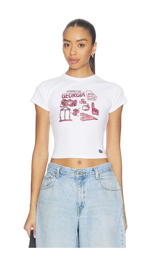 Hype and Vice University Of Georgia Baby Tee in White by HYPE&VICE