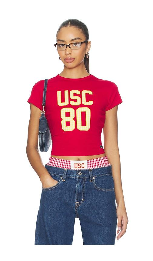 Hype and Vice University Of Southern California Baby Tee in Red by HYPE&VICE