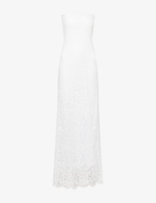 Bandeau Sheer Lace Maxi Dress by HYPHEN