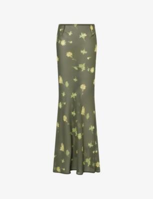 Floral-Print Sheer Maxi Skirt by HYPHEN