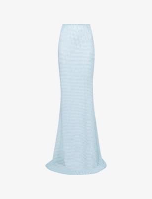 Polkadot-Print Sheer Maxi Skirt by HYPHEN