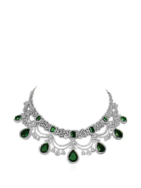 Zeenat crystal-embellished necklace by HZMER JEWELLERY
