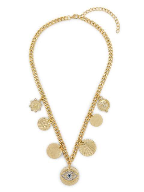 circle-pendant chain-link necklace by HZMER JEWELLERY