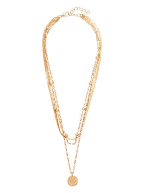 layered sun-pendant necklace by HZMER JEWELLERY