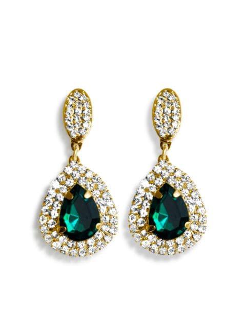 rhinestone-embellished earrings by HZMER JEWELLERY
