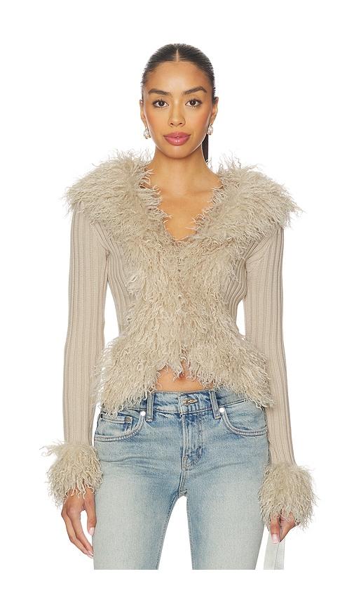 I.AM.GIA Cressida Faux Fur Sweater in Tan/Neutral by I.AM.GIA
