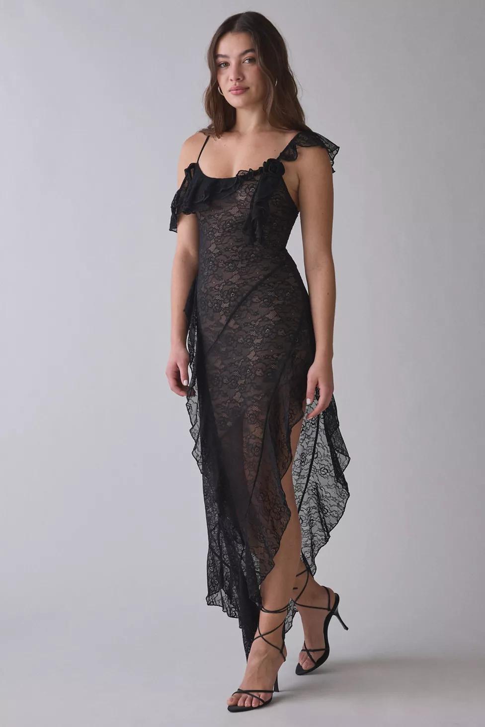 I.AM.GIA Julietta Asymmetric Ruffle Lace Maxi Dress by I.AM.GIA